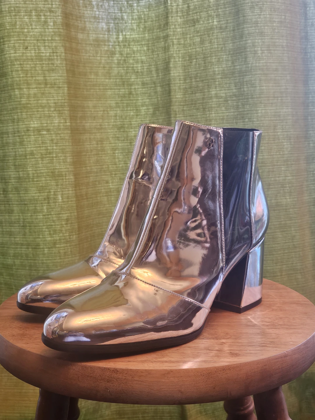 Silver Block Ankle Heel Ankle Boots - photo 4