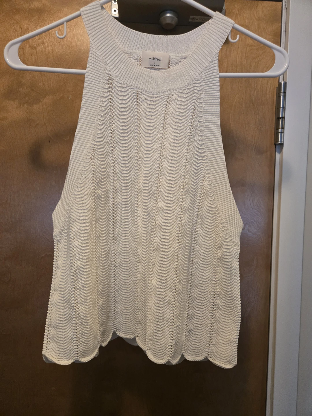 Wilfred White Knit Tank Top Size S