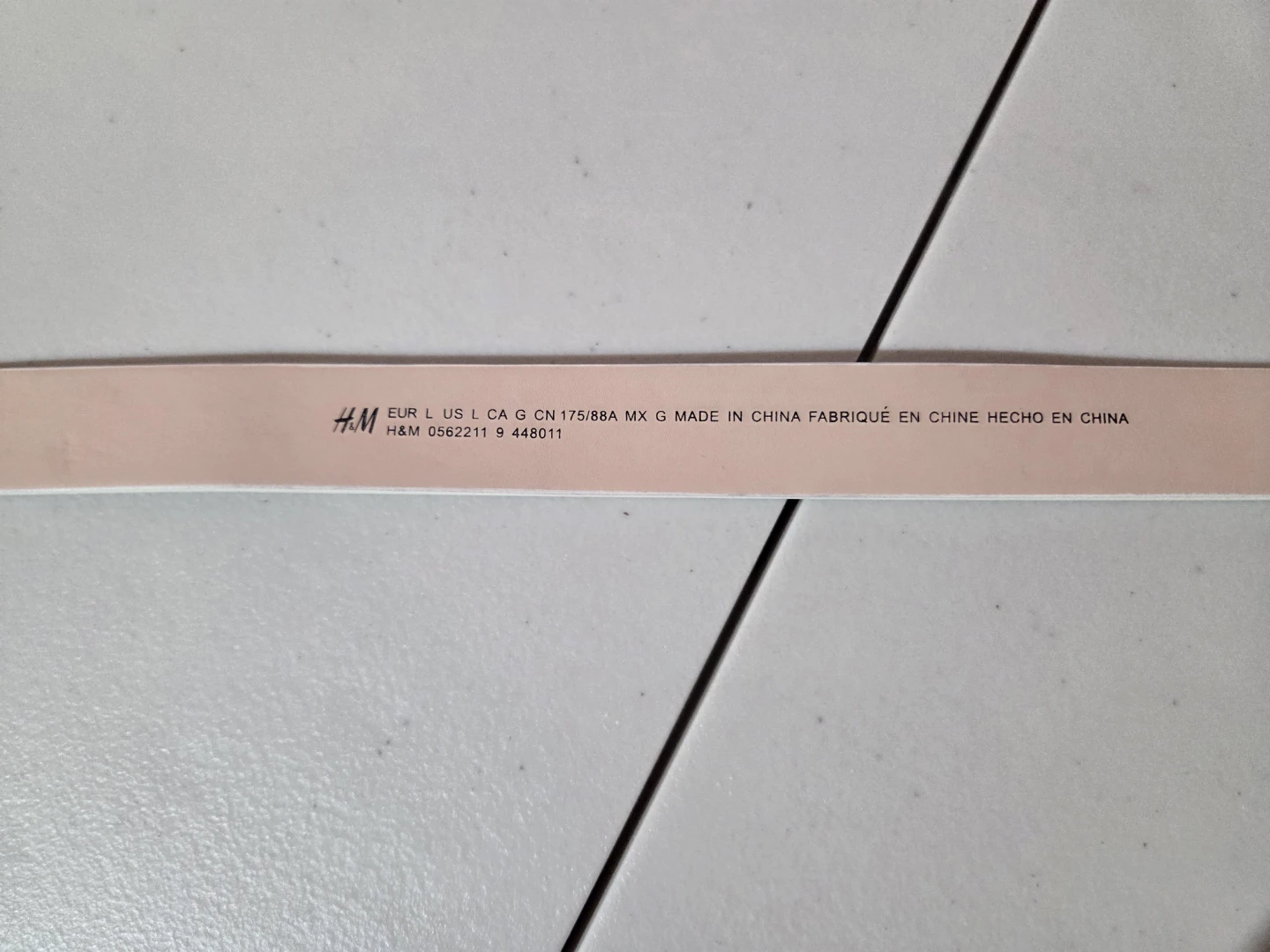 H&M White Textured Belt with Gold Buckle - Size L - photo 2