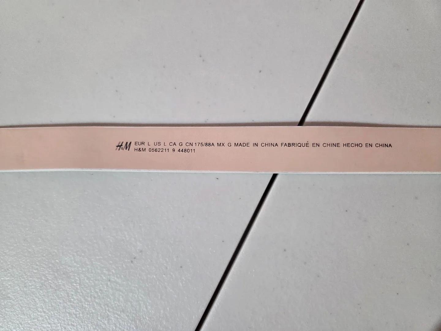 H&M White Textured Belt with Gold Buckle - Size L - photo 2