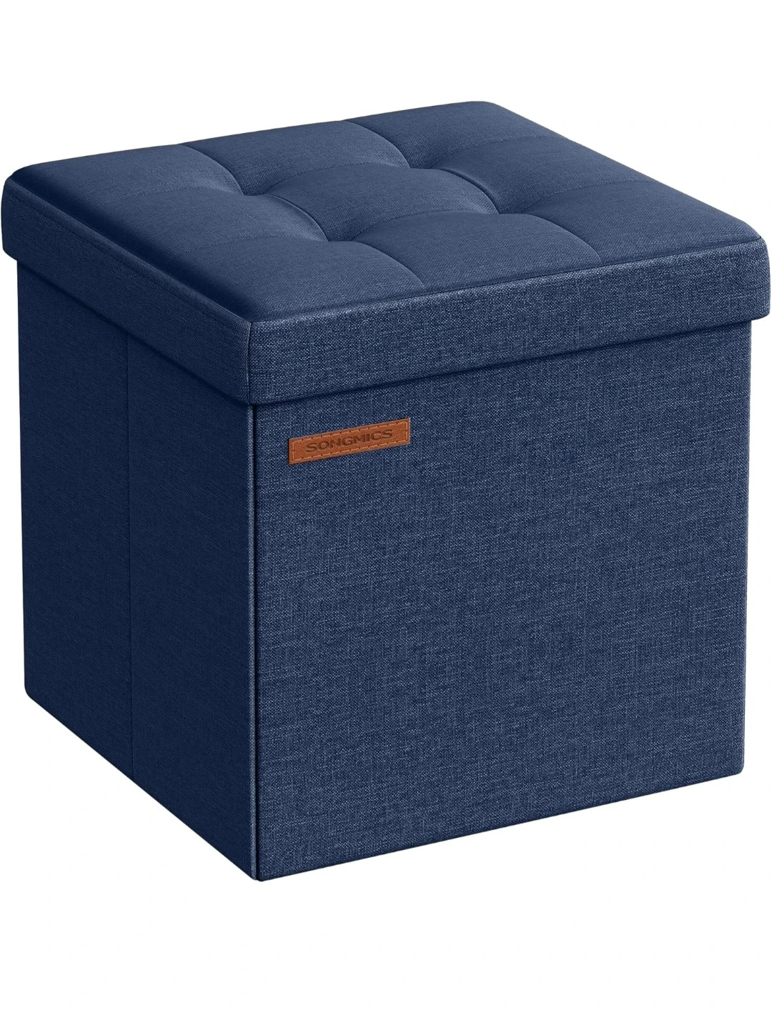 SONGMICS Collapsible Storage Ottoman - Blue