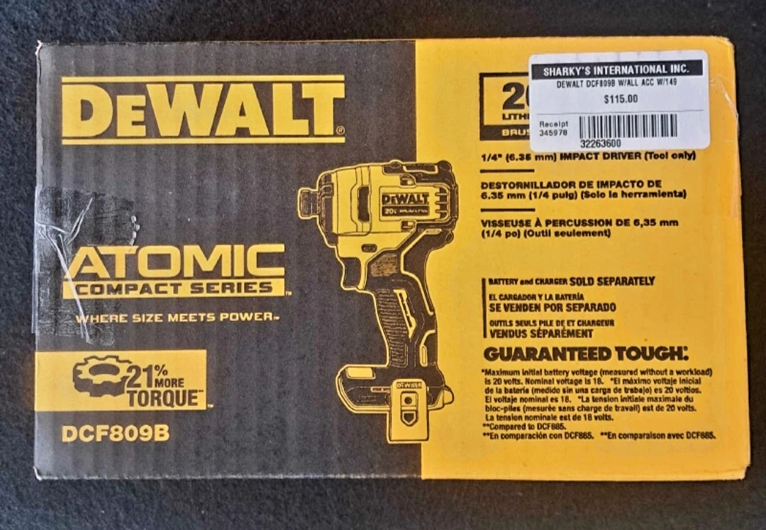20V 1/4" Impact Driver DCF809B (32263600)