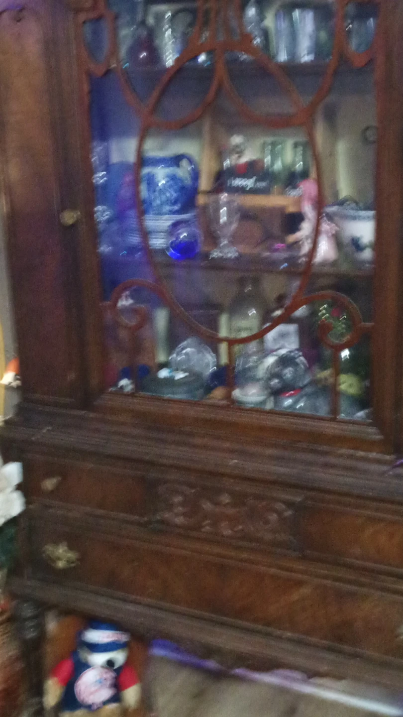 Antique Wooden Display Cabinet - photo 2