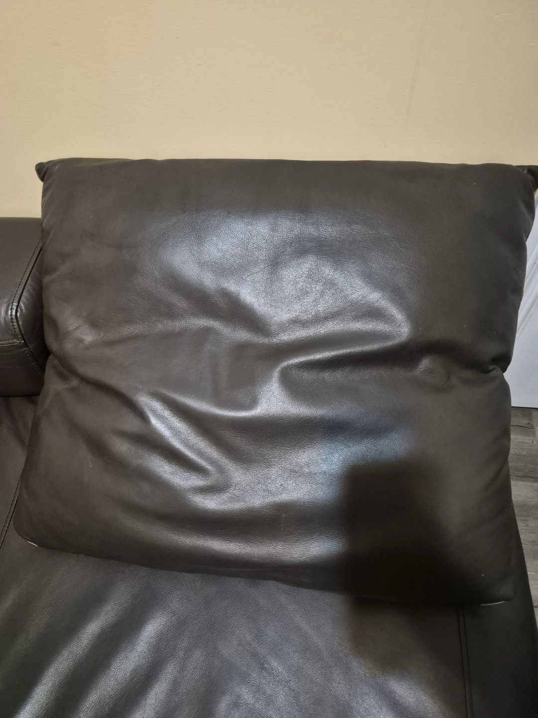 Brown Leather Chaise Lounge Sofa - photo 3