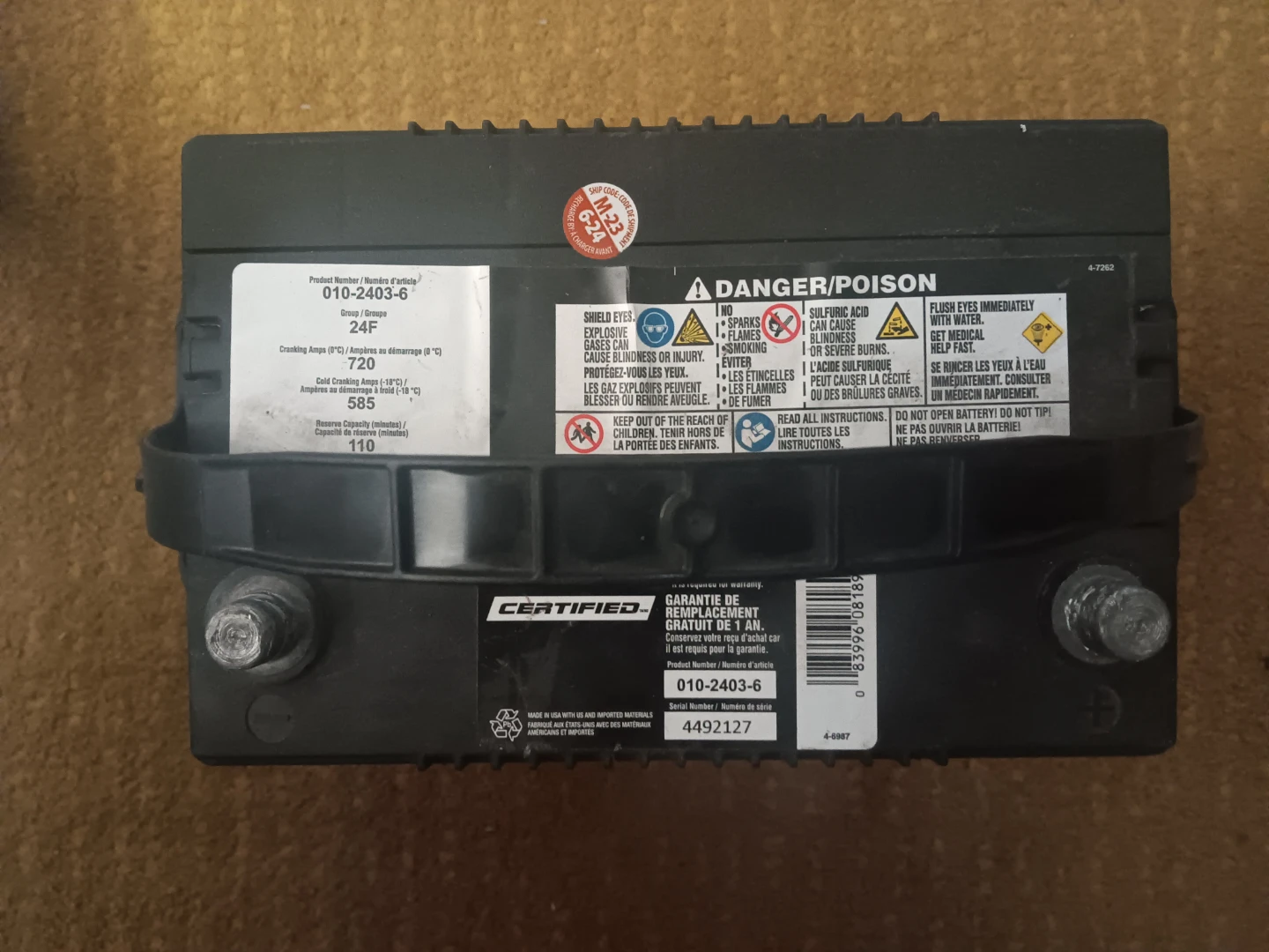 Certified Automotive Battery 24F