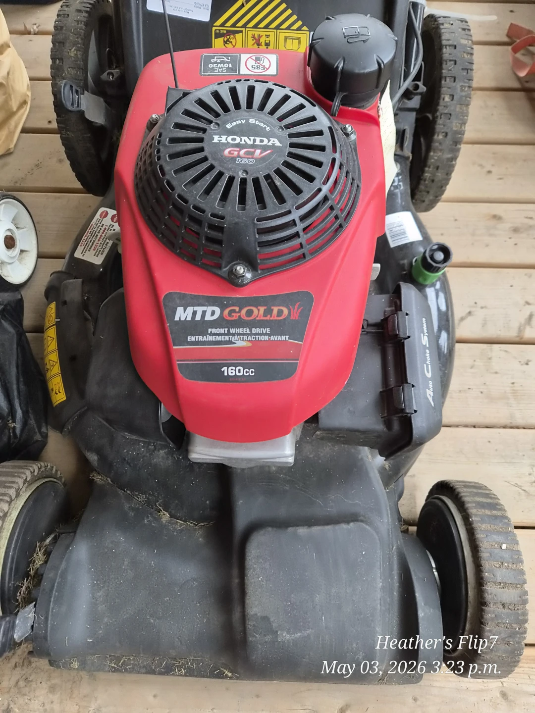 MTD Gold Front Wheel Drive Lawnmower with Honda GCV160 Engine - photo 2