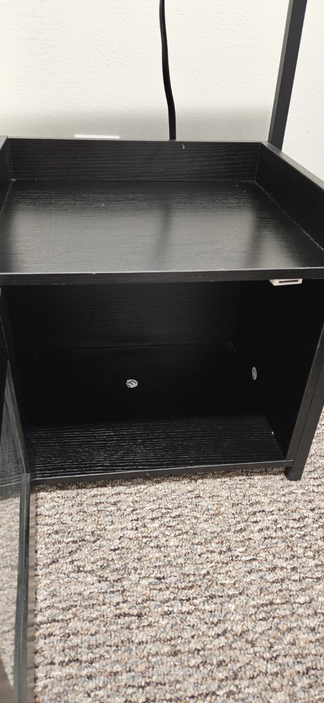 Black nightstand with Built-in Power plug in - photo 4
