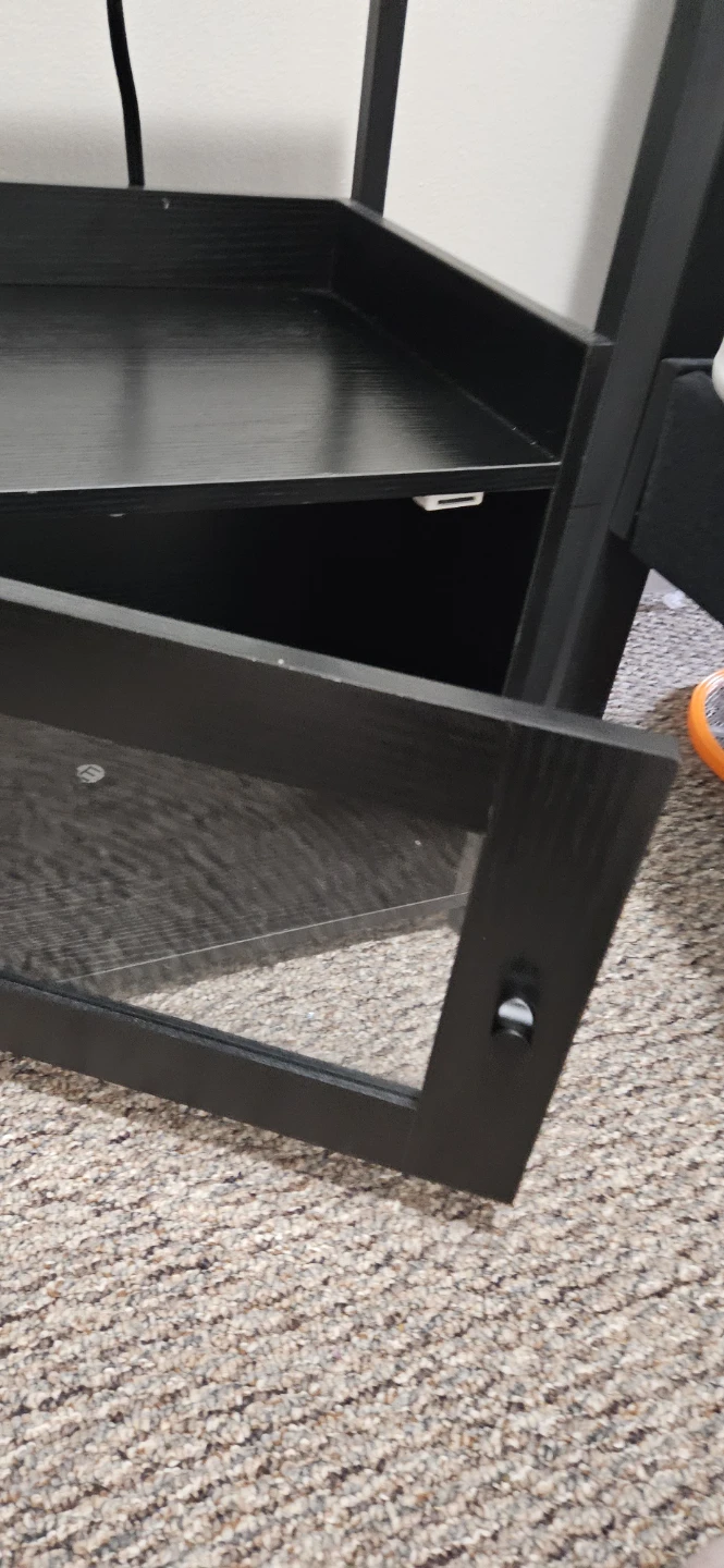 Black nightstand with Built-in Power plug in - photo 5