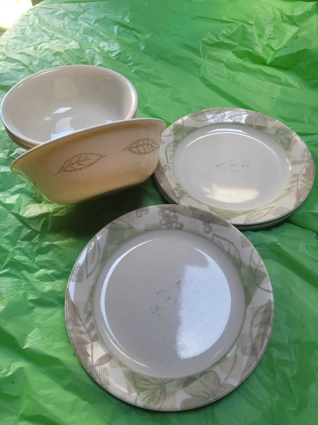 Corelle 8 inch plates and bowls ×5