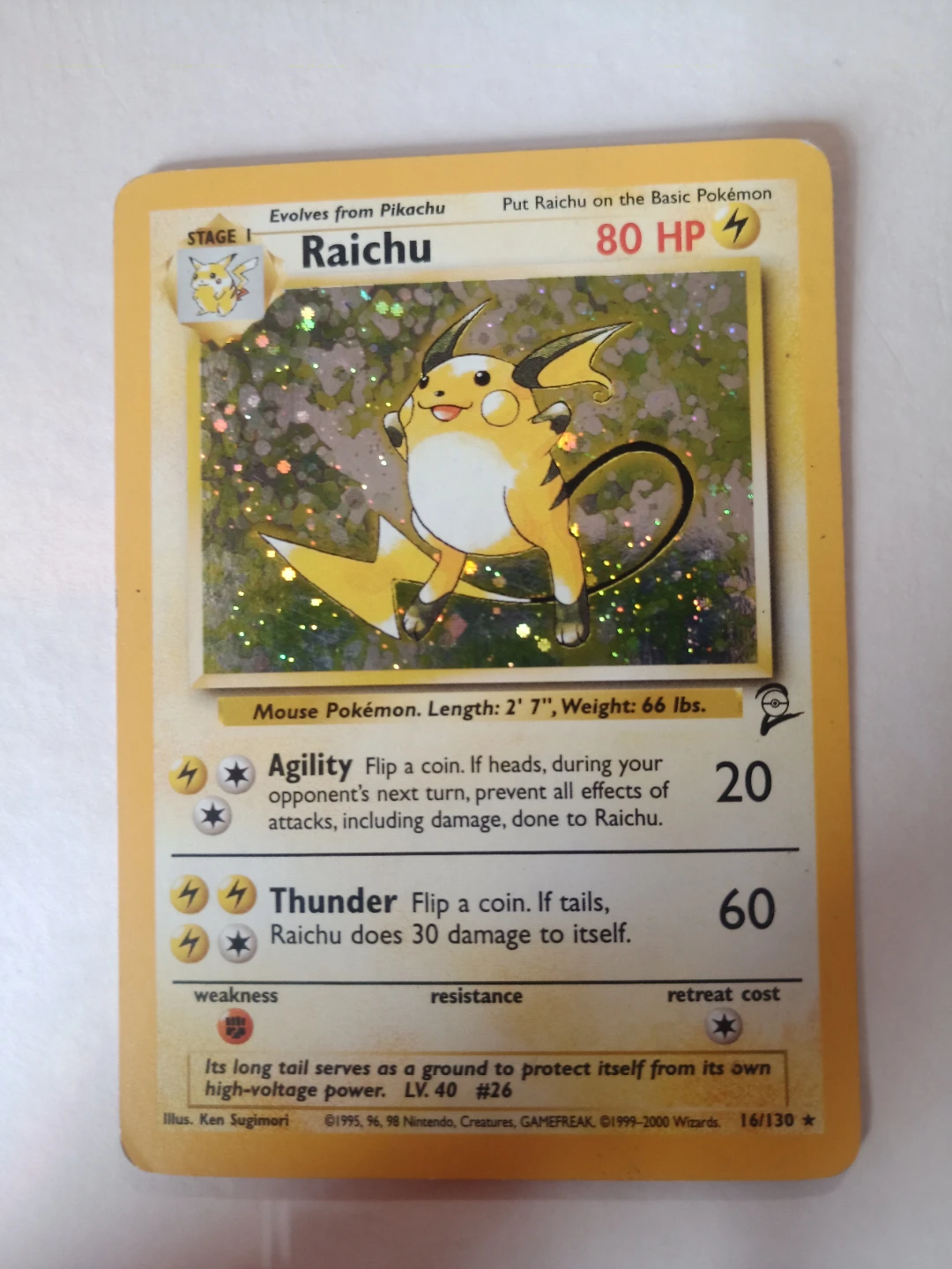 Pokemon Raichu Trading Card 16/130