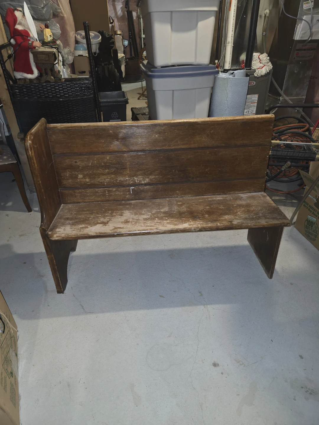 Antique wooden church pew