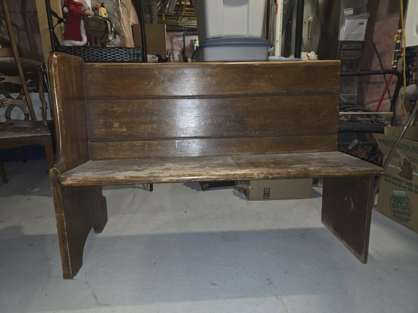 Antique wooden church pew - photo 2