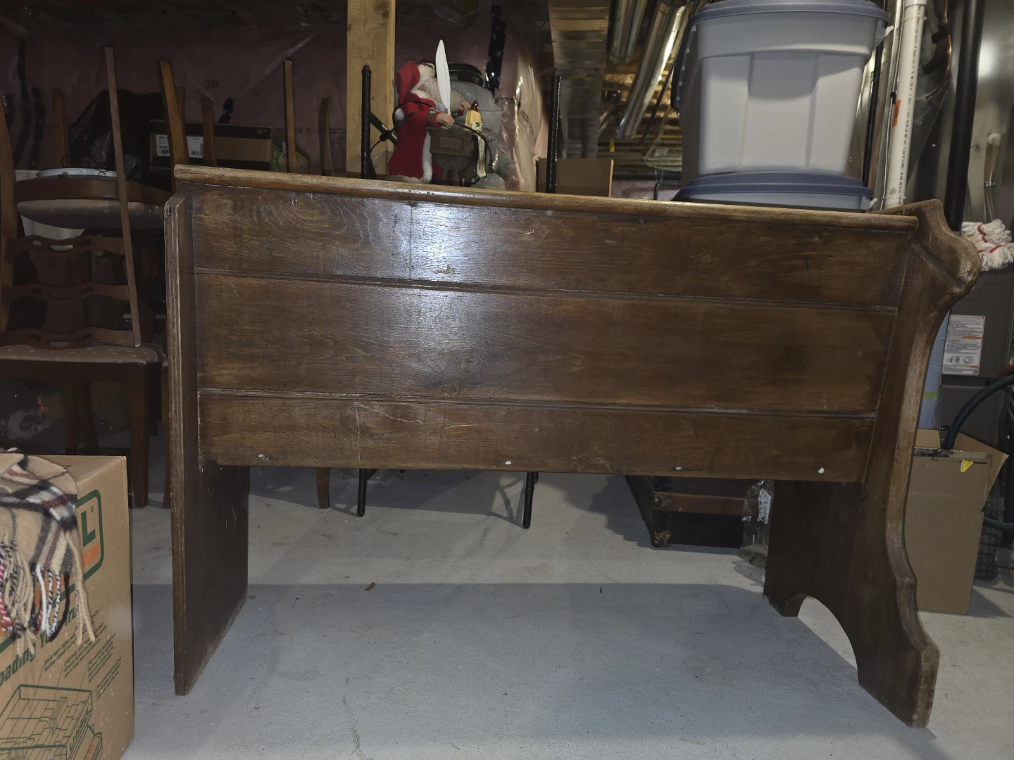 Antique wooden church pew - photo 4