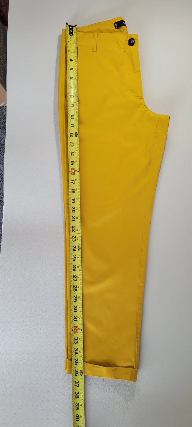 Mango Women's Mustard Yellow Cropped Chinos Size 6 - photo 3