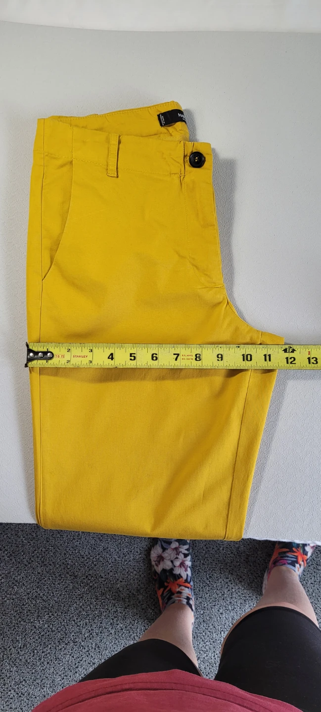Mango Women's Mustard Yellow Cropped Chinos Size 6 - photo 4