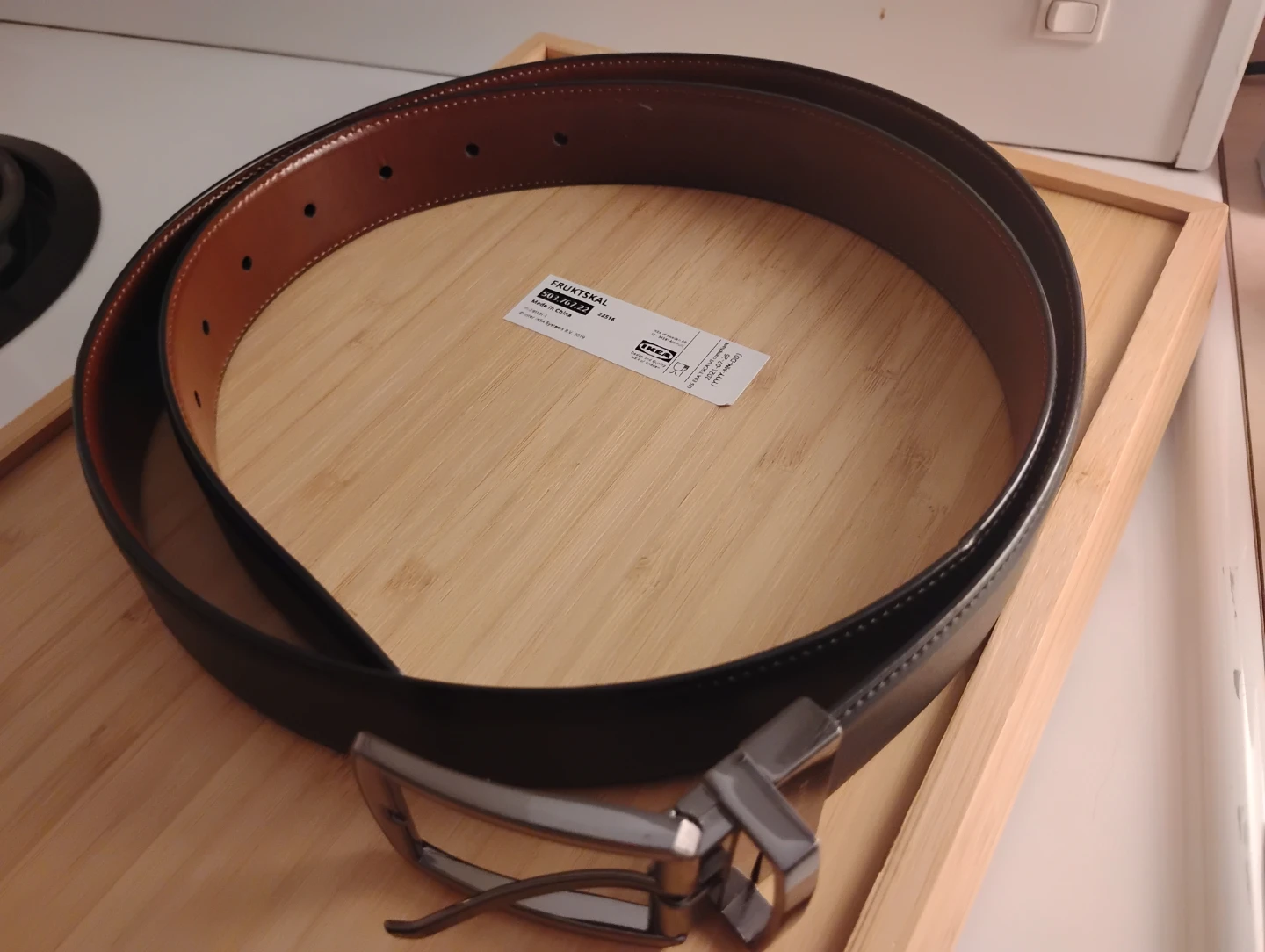 Perry Ellis Black Leather Belt 32-40 - photo 2
