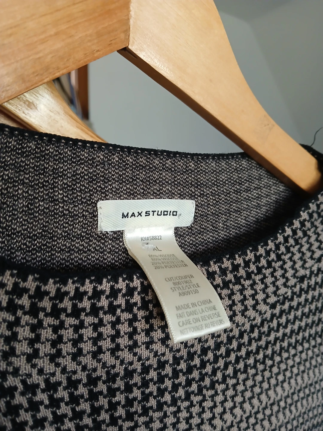 Max Studio Houndstooth Knit Bodycon Dress XL - photo 2