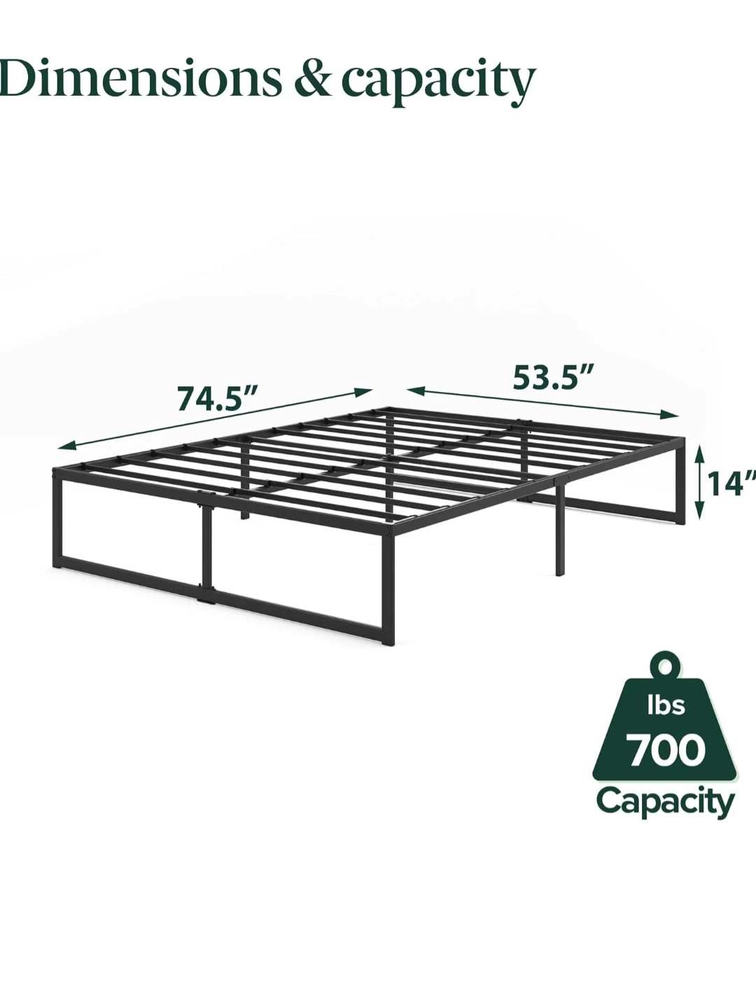 Black Metal full Bed Frame - photo 5