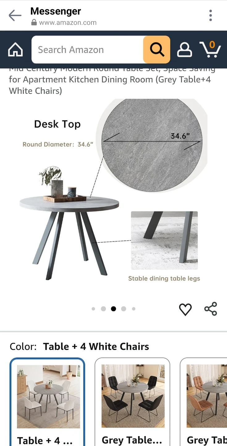 Round Dining Table with 4 chairs. - photo 4