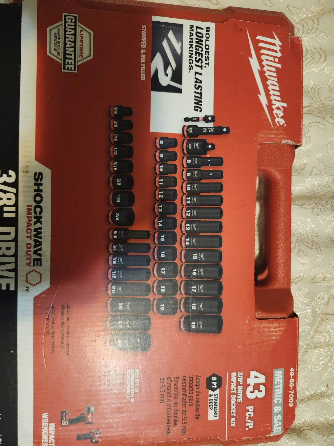 Milwaukee 43 Pc. 3/8" Drive Impact Socket Set Metric & SAE