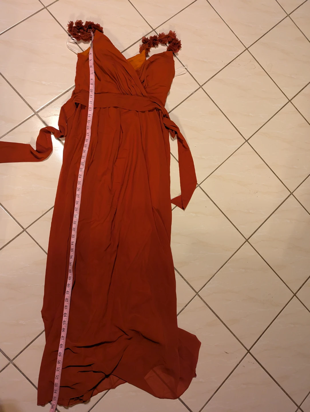 Mgiacy Women's Orange Maxi Dress Size L