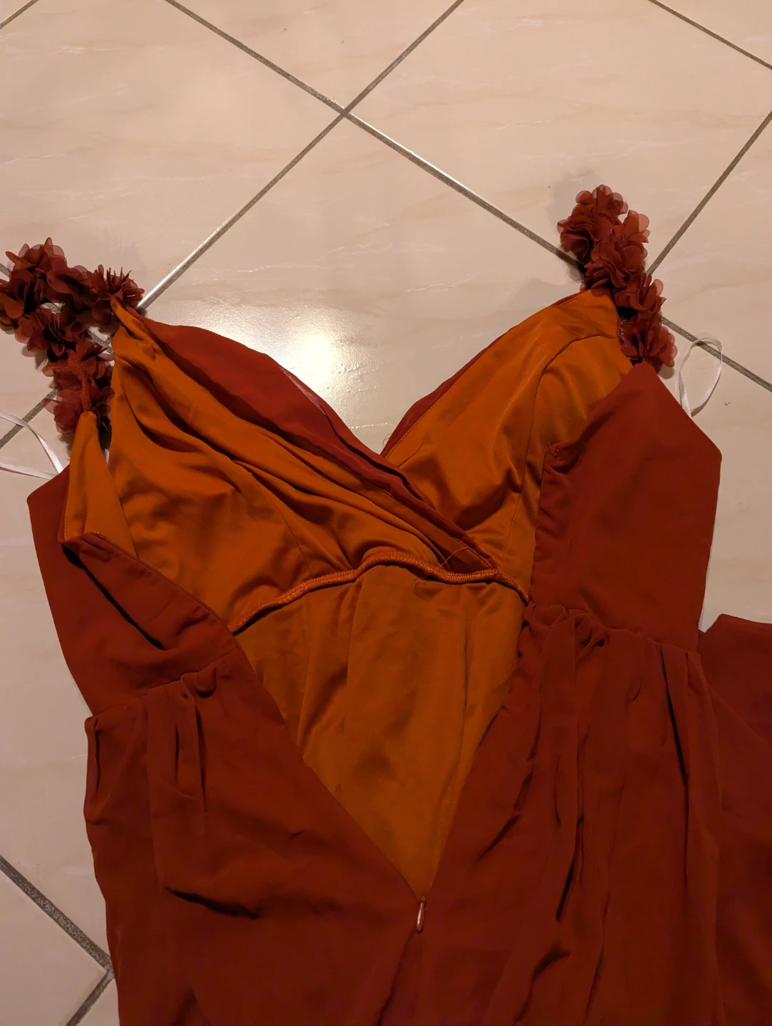 Mgiacy Women's Orange Maxi Dress Size L - photo 2