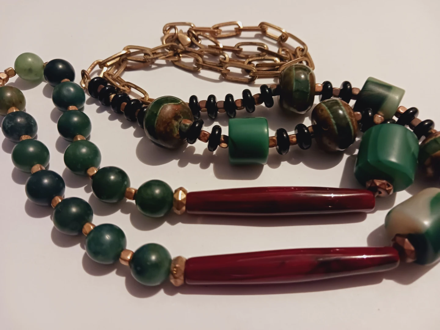 Gorgeous Unique Long Beaded Gemstones Necklace - photo 3