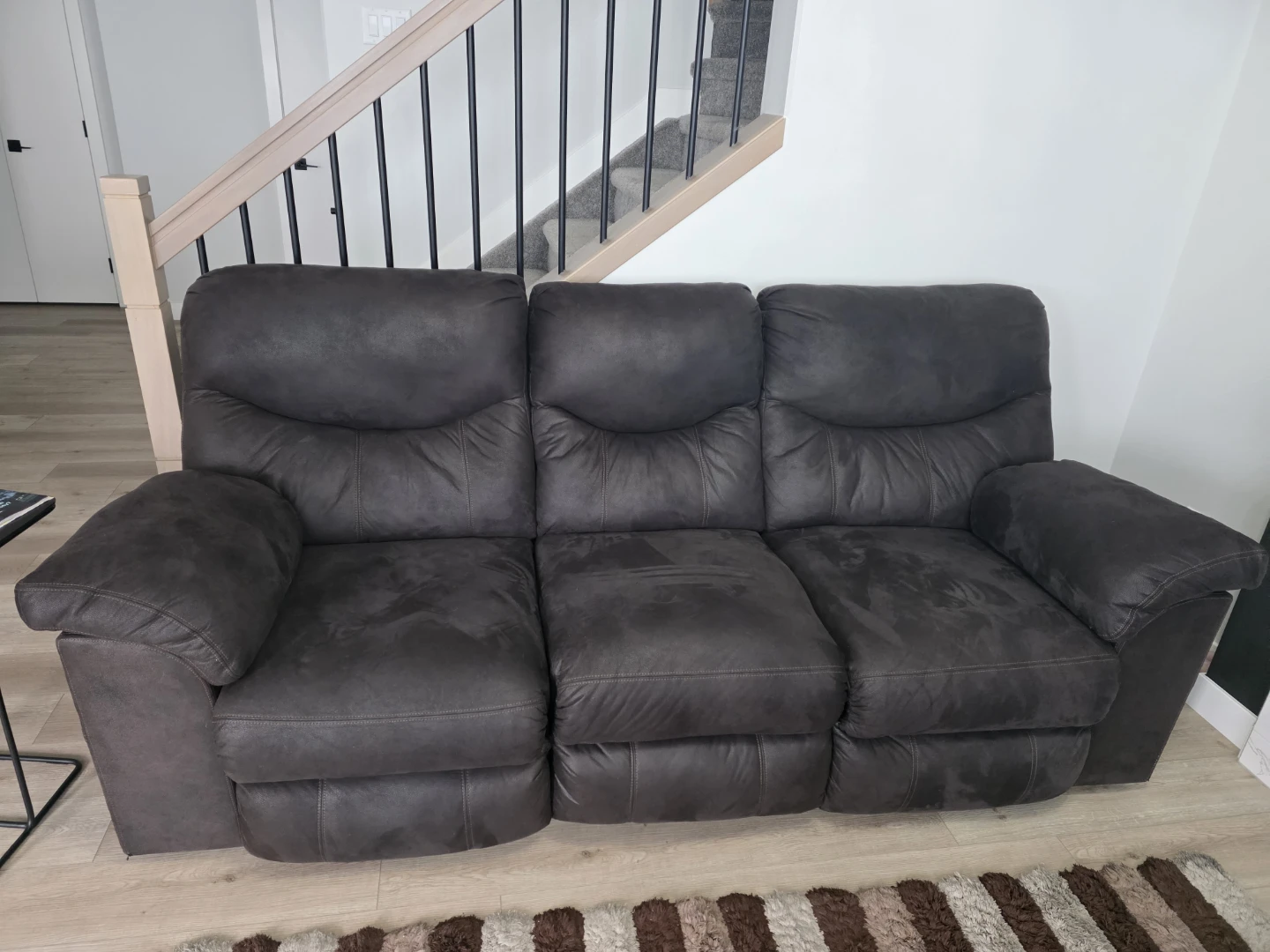 Brown 3-Seater Reclining Sofa - photo 3