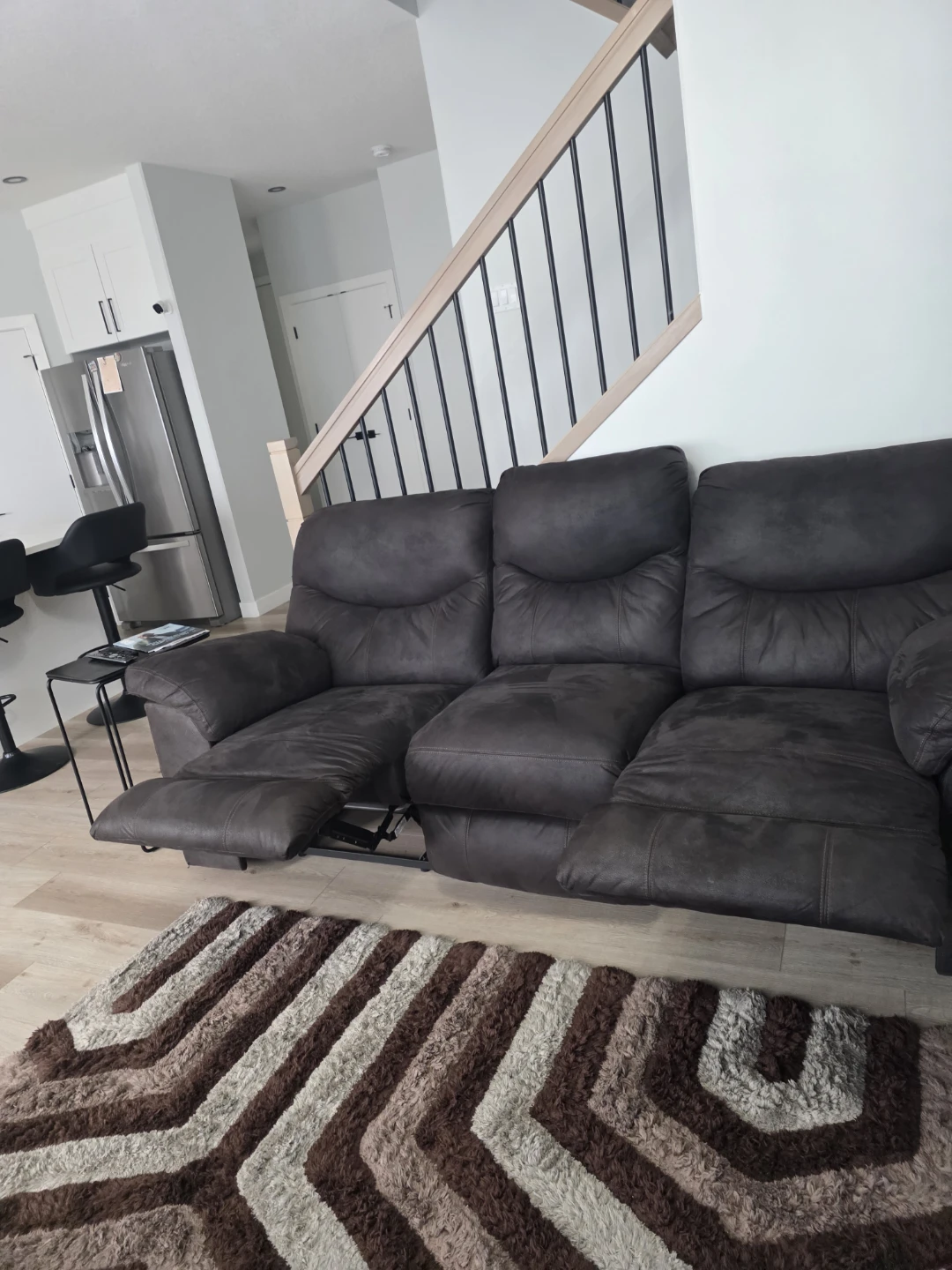 Brown 3-Seater Reclining Sofa - photo 4