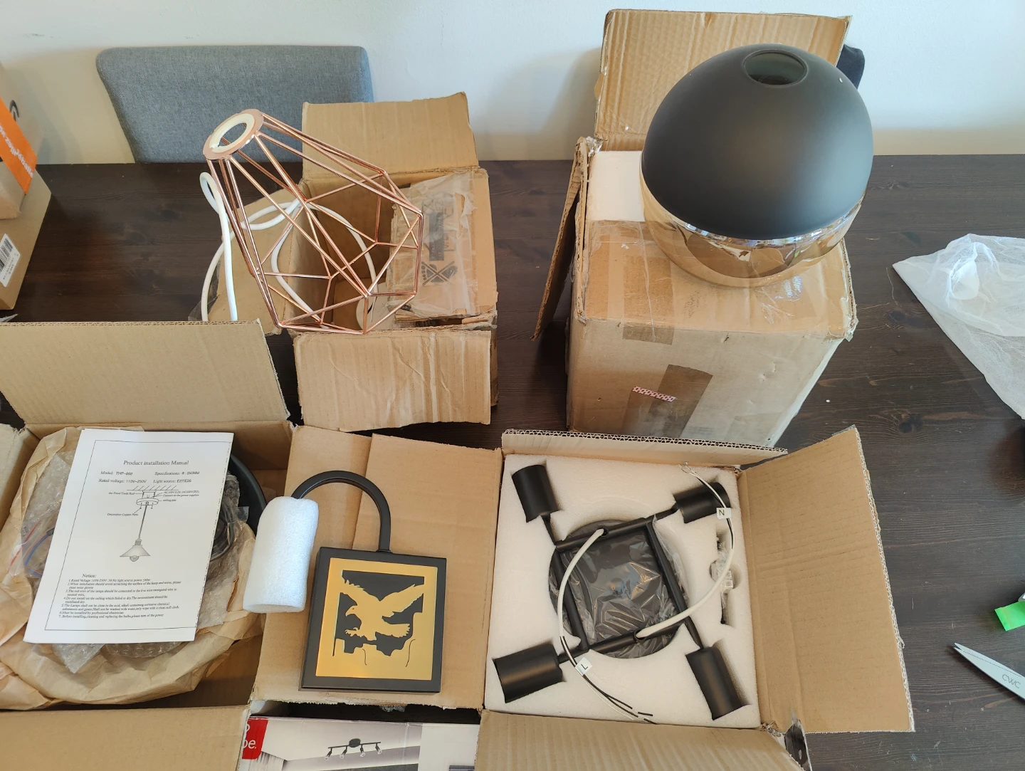 Black Chandelier Pendant Light Fixture bundle