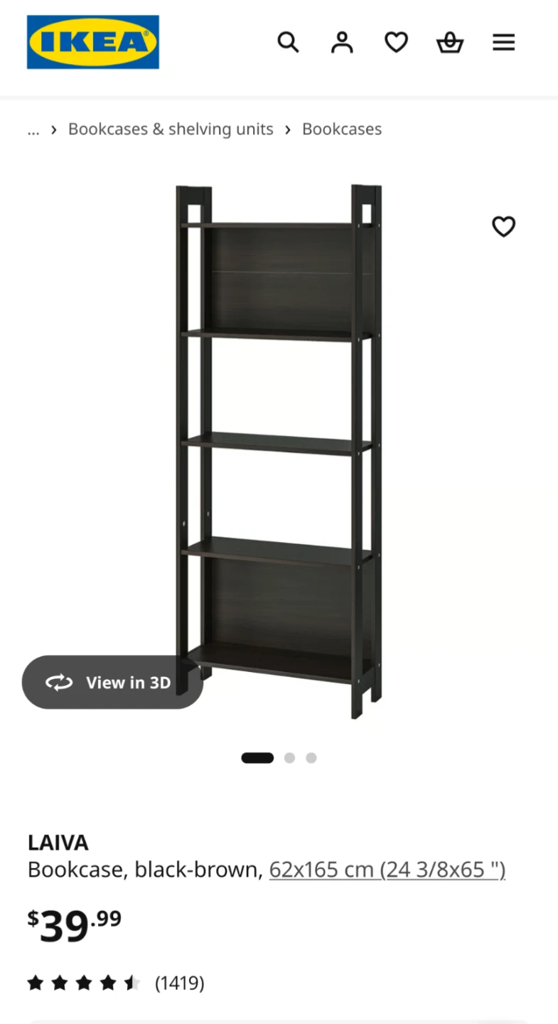 IKEA LAIVA Bookcase (no back panels)