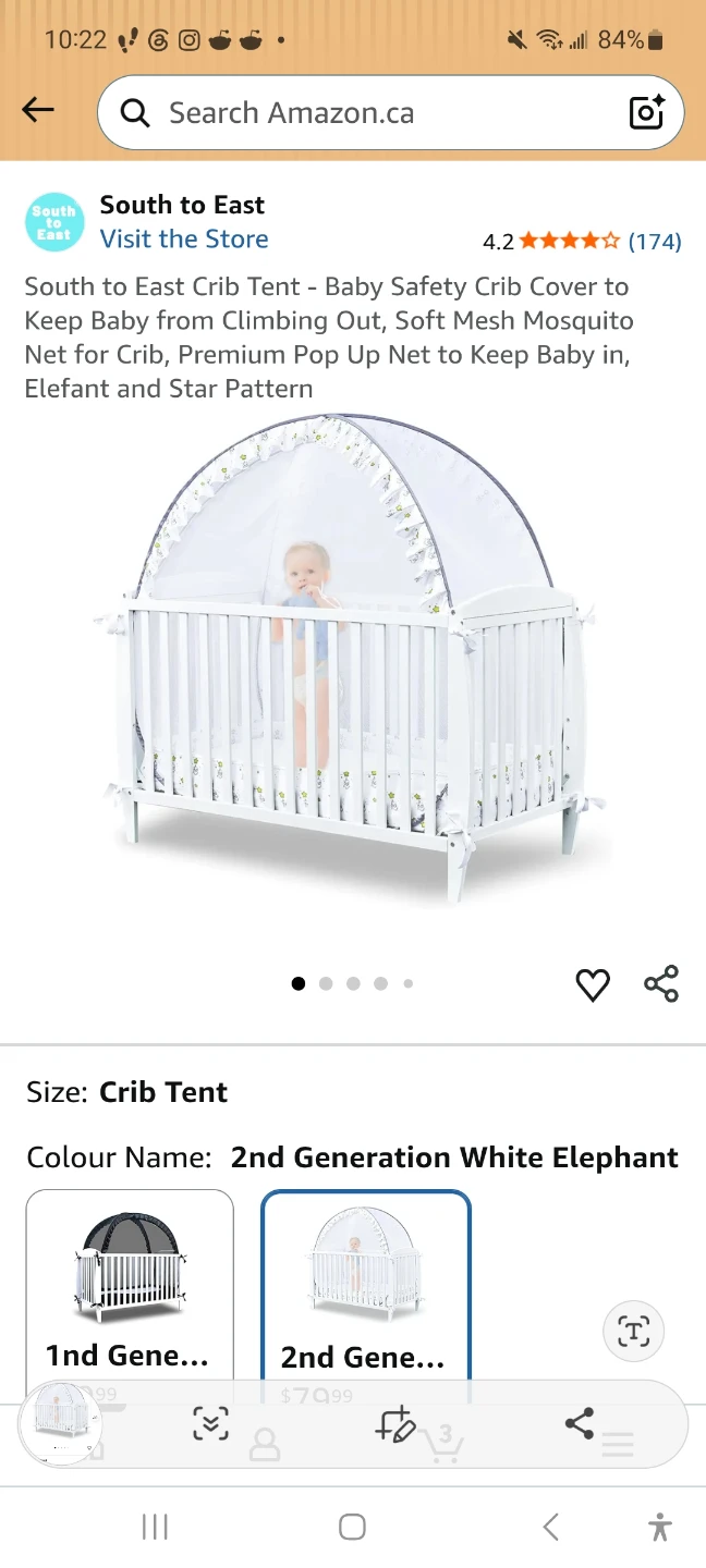 South to East Crib Tent - Baby Safety Cover