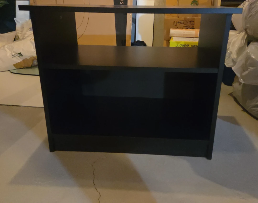 Black Two-Tier Shelf Unit. Set of 2.