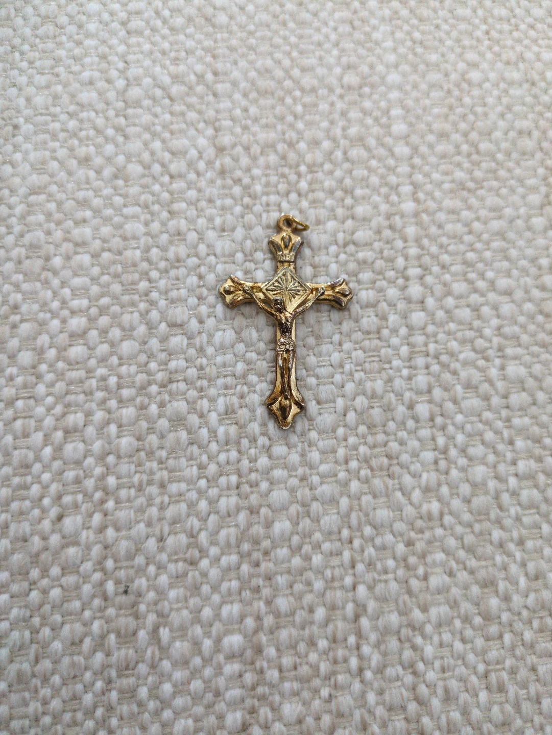 Gold coloured Crucifix Pendant Charm
