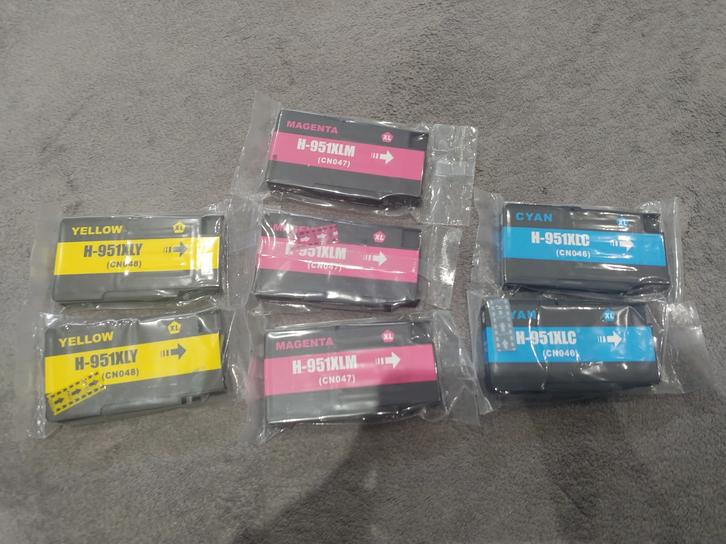 HP 951XL Ink Cartridges - Yellow, Magenta, Cyan