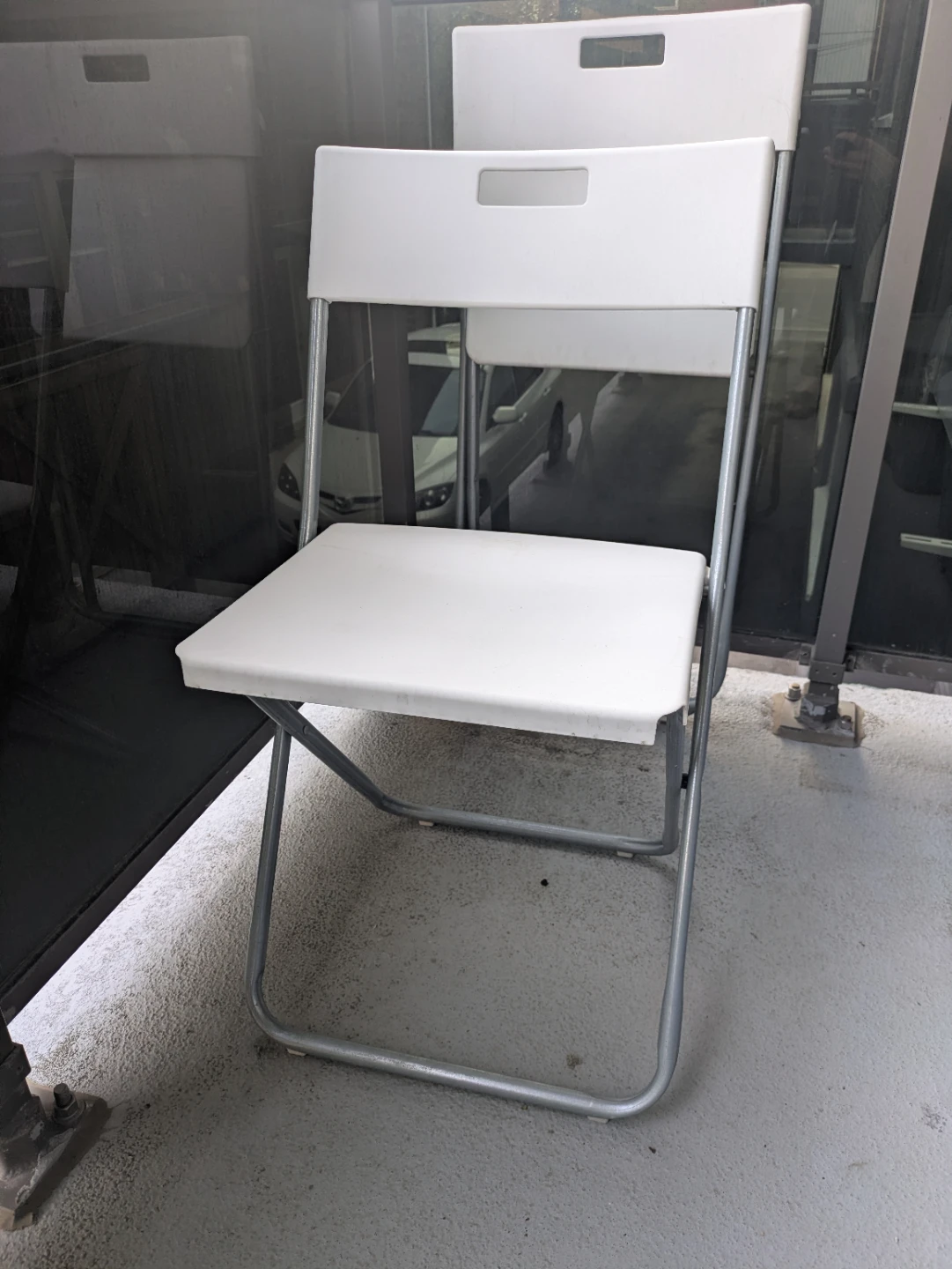 IKEA - 2 White Folding Chair