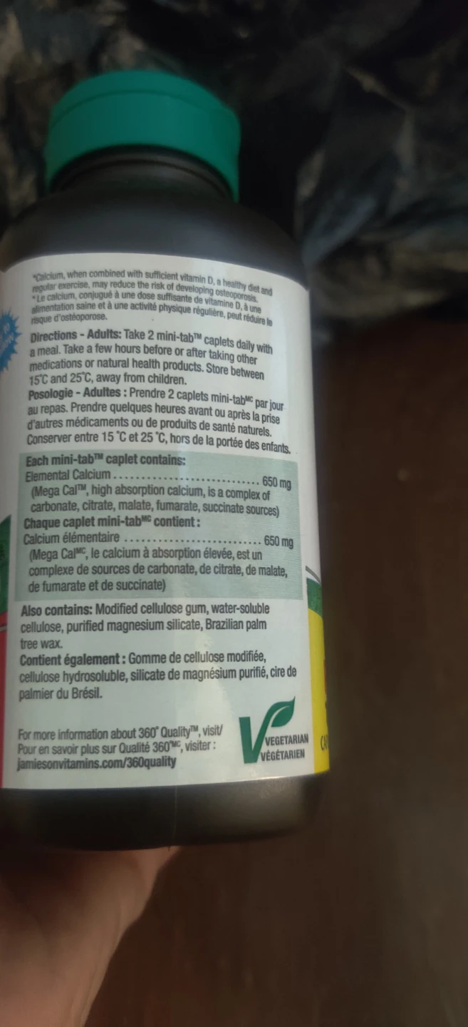 Jamieson Mega Cal Calcium 650 mg Mini-Tab Caplets - photo 4