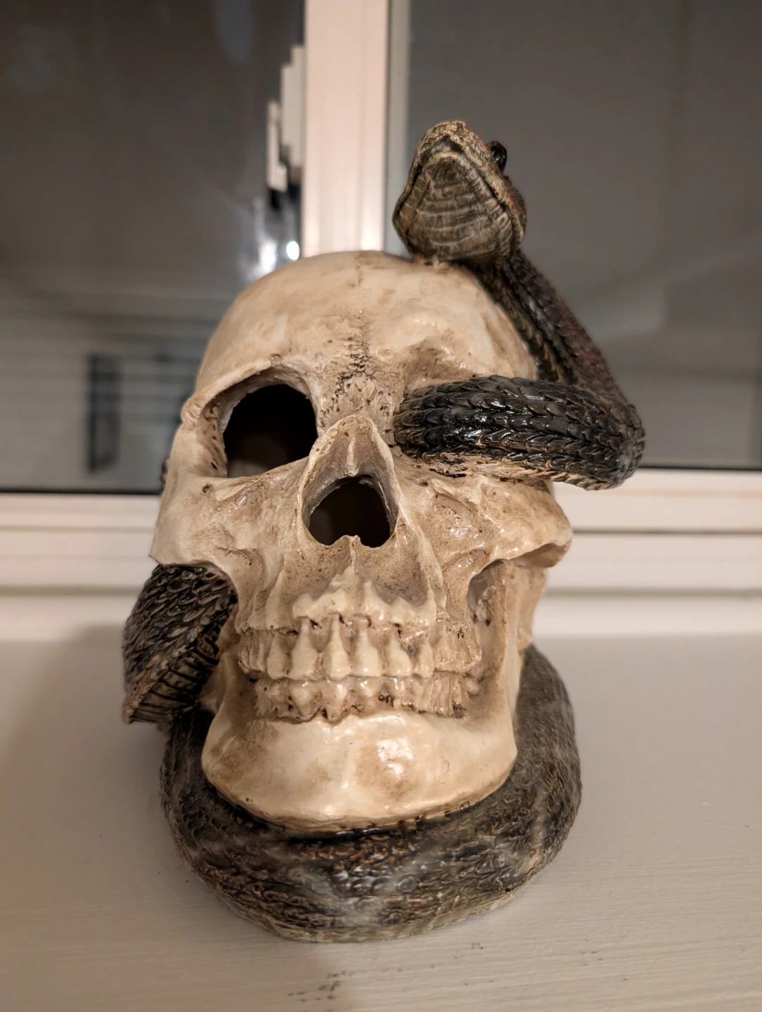 Skull and Snake Figurine