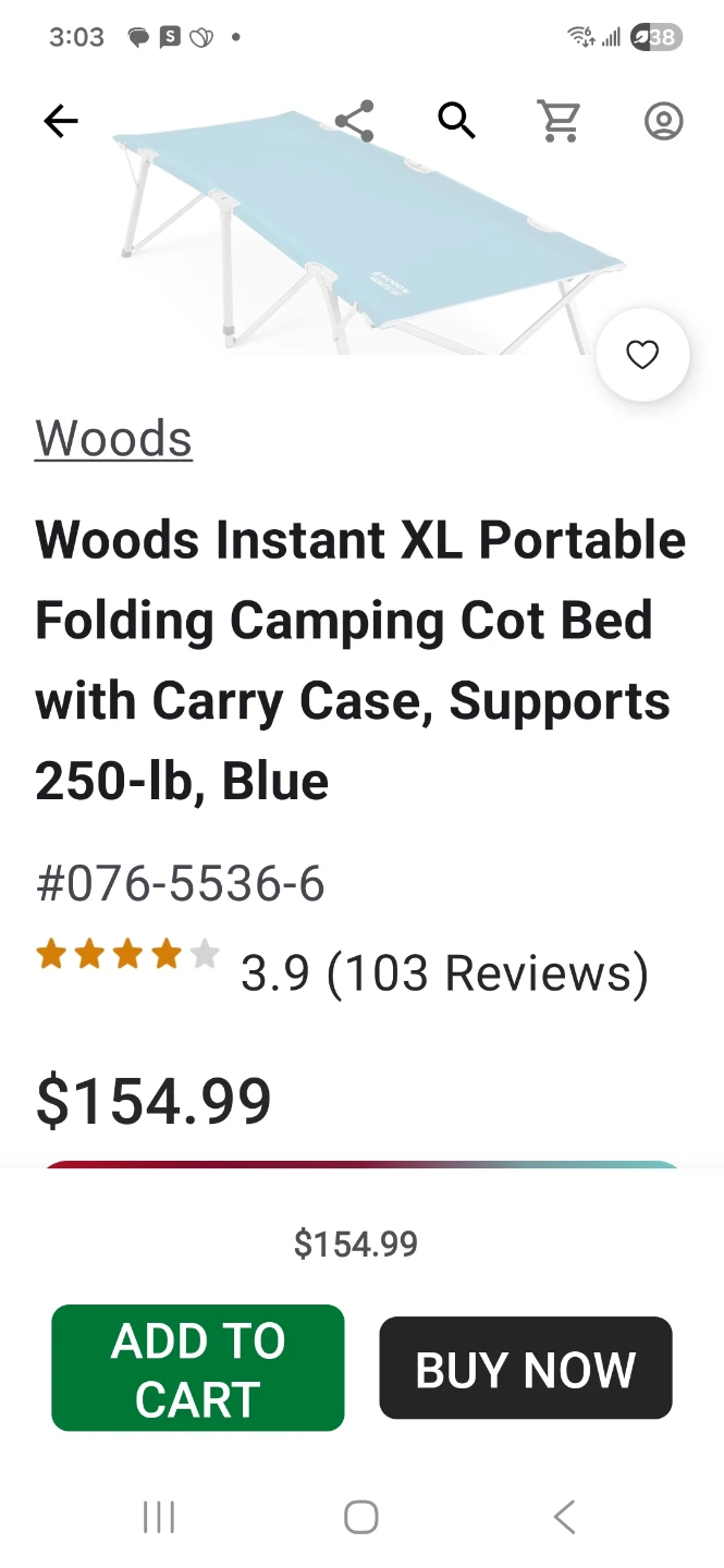 Woods XL  camp cots - photo 2