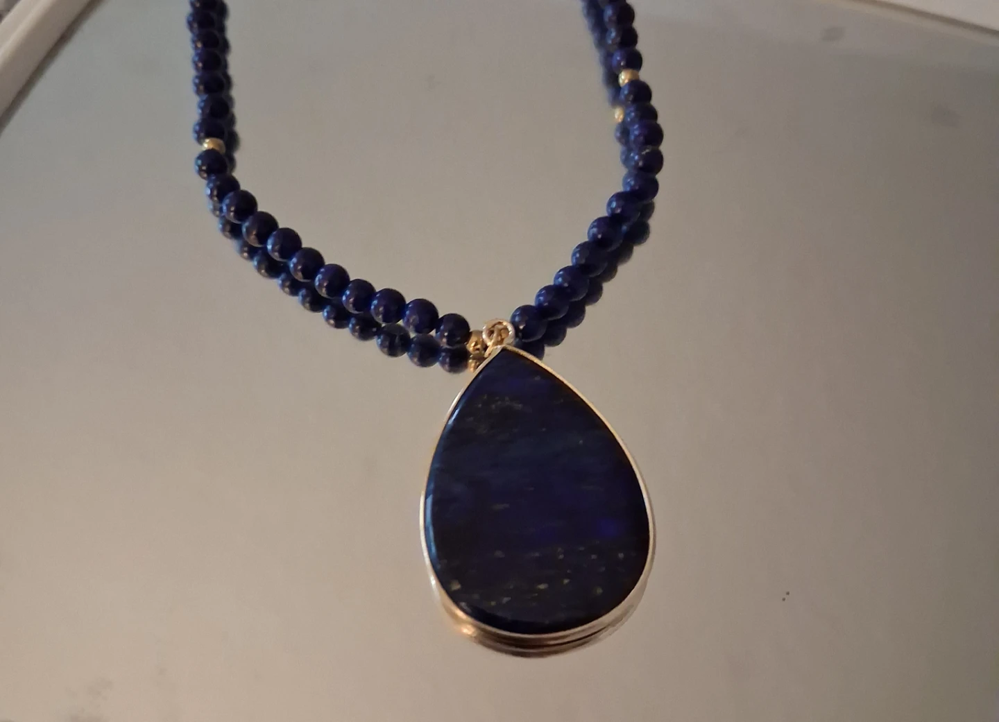 Lapis Lazuli Teardrop Pendant Necklace - photo 3