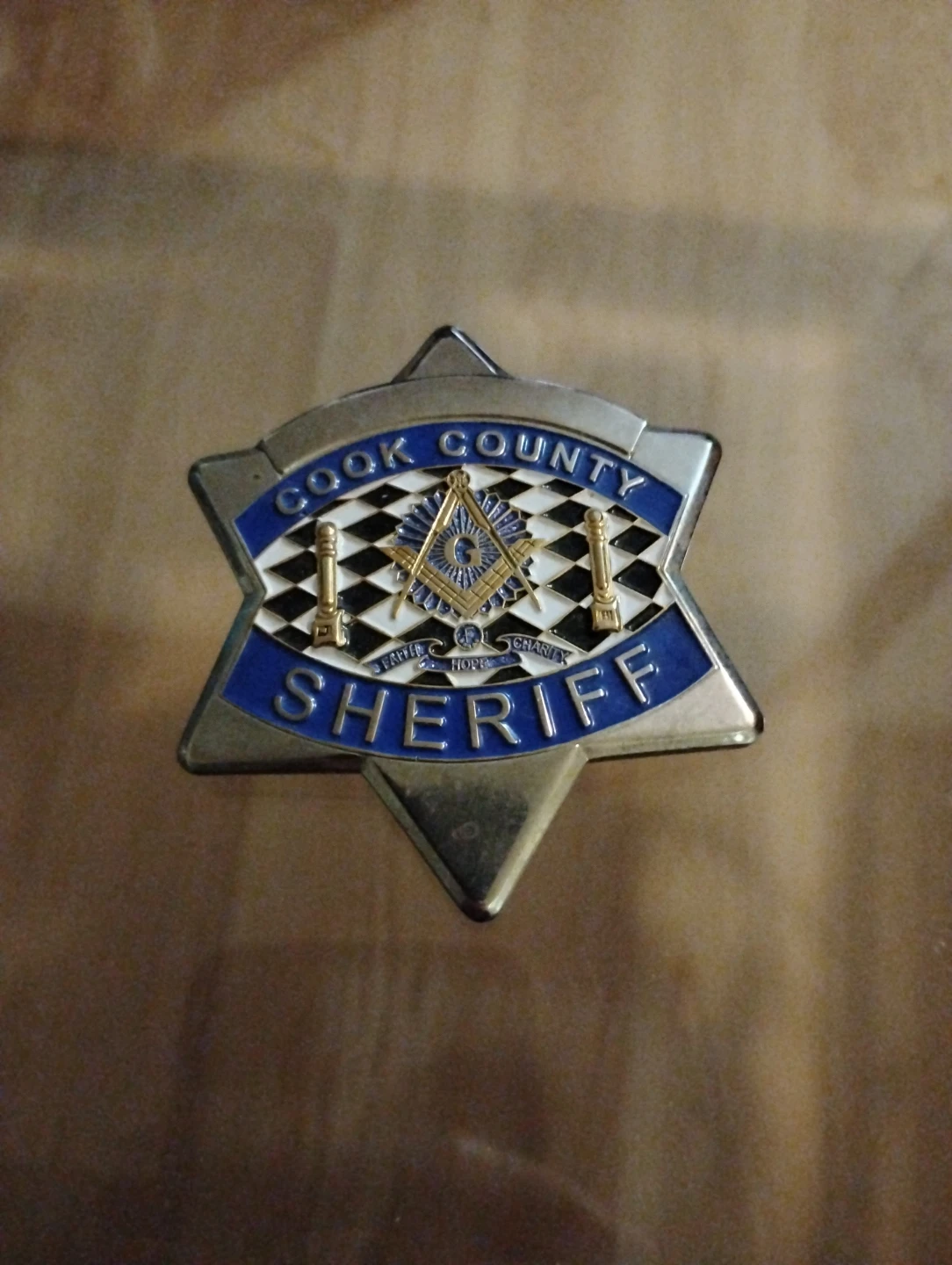 Cook County Sheriff Star Masonic Novelty Badge