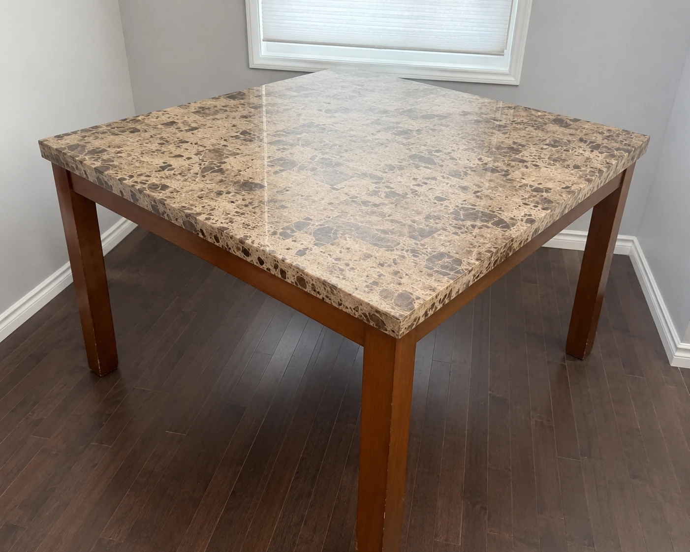 Square Faux Marble Dining Table