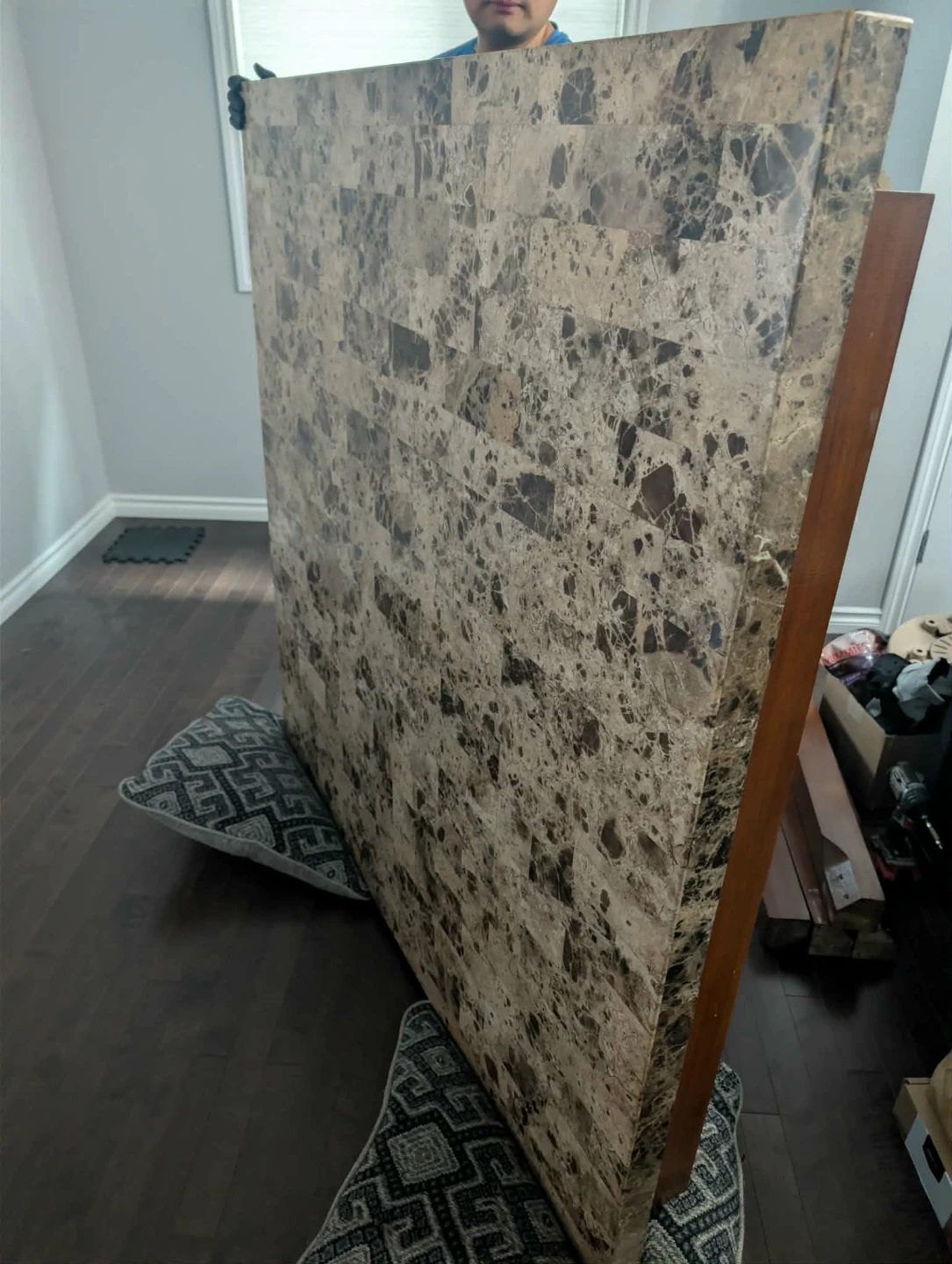 Square Faux Marble Dining Table - photo 2