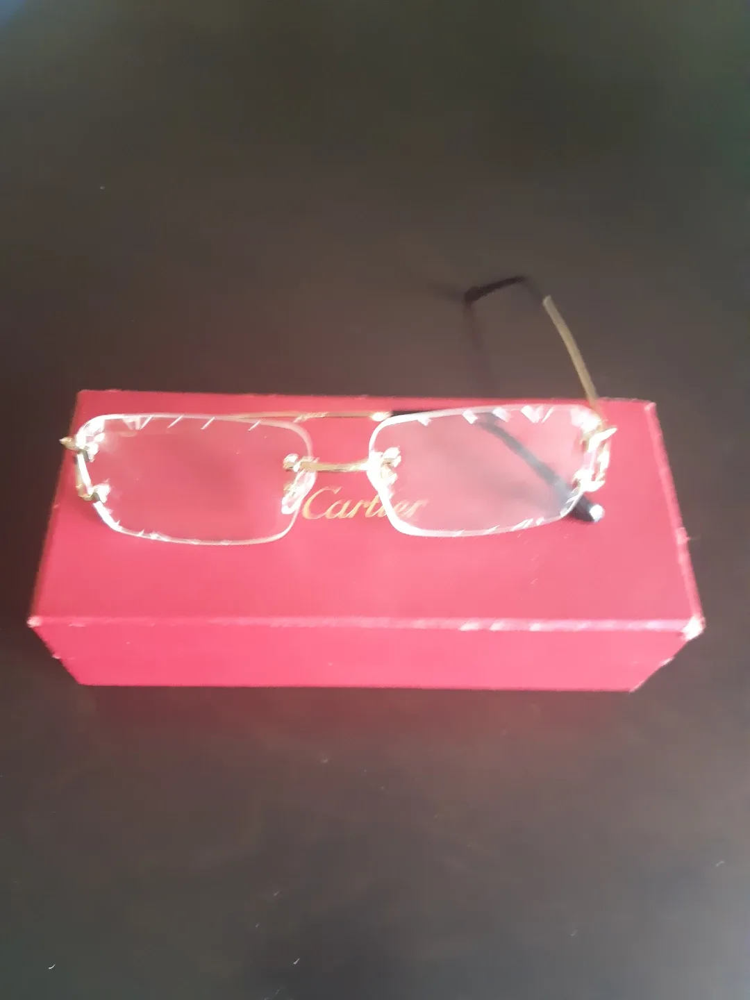 Cartier Rimless Glasses with Red Case