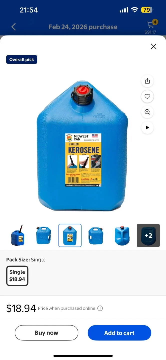 Midwest Can 5 Gallon Kerosene Can