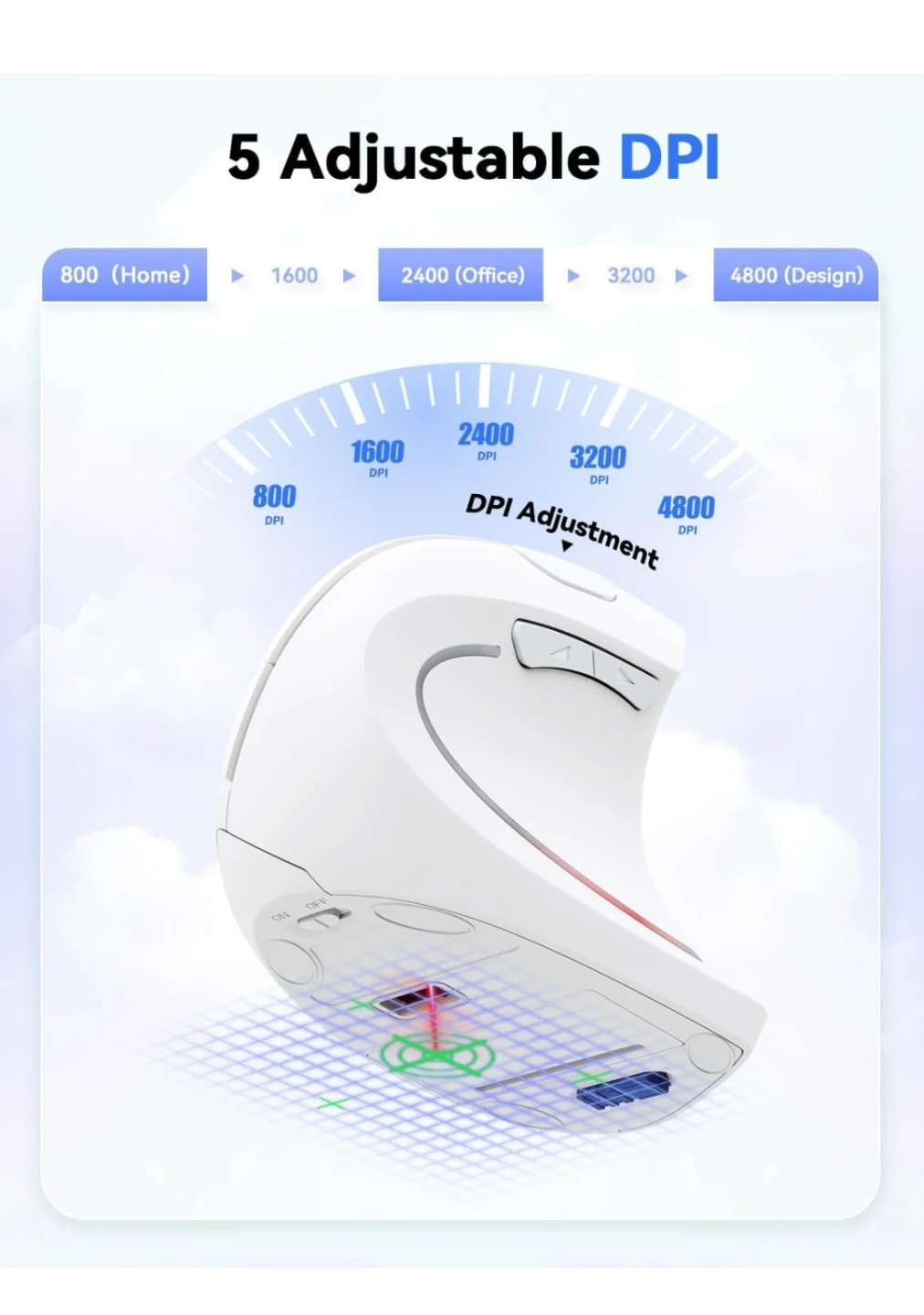 NEW Silent Ergonomic Mouse, 5 modes 6 buttons - photo 2
