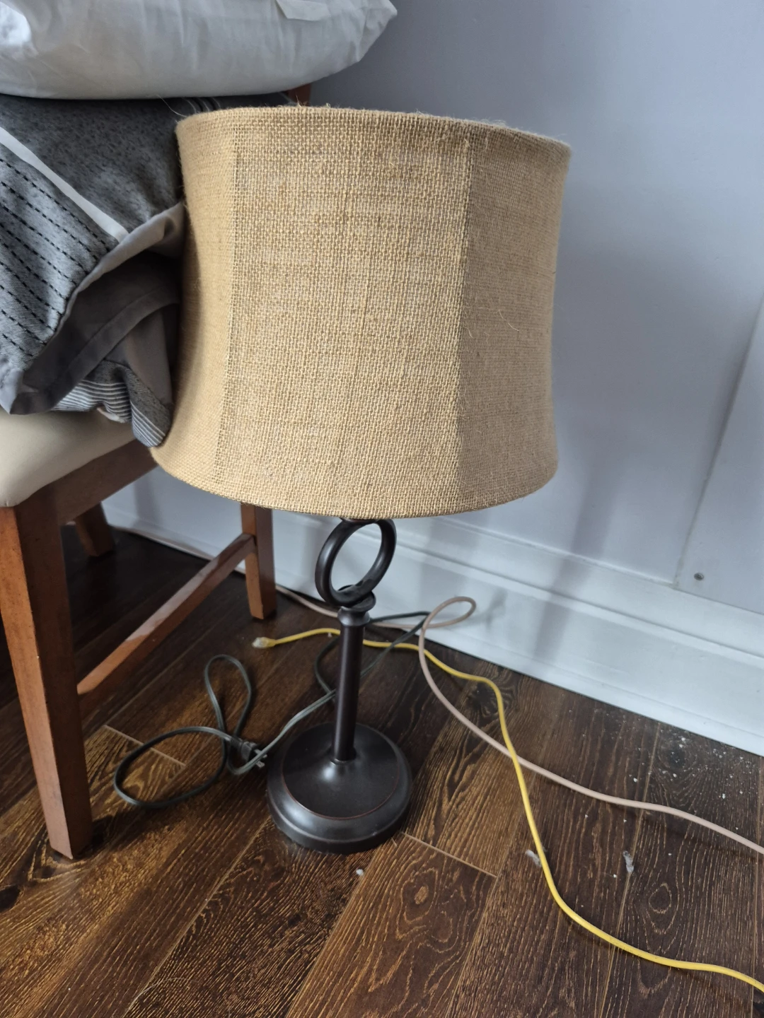 Table Lamp with Burlap Shade