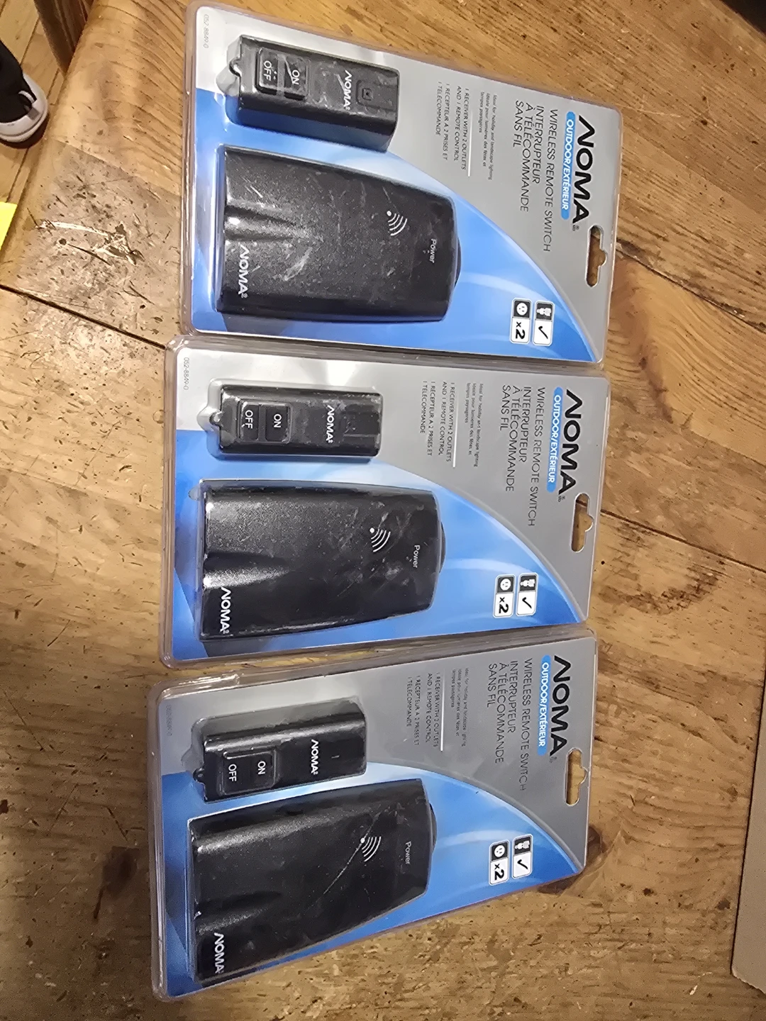 3 packages Noma Outdoor Wireless Remote Switch with 2 Outlets