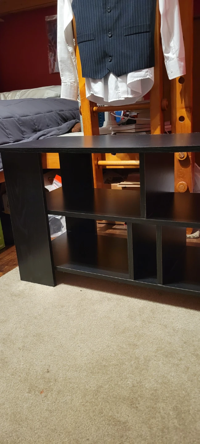 Black Media Console Shelf Unit - photo 2