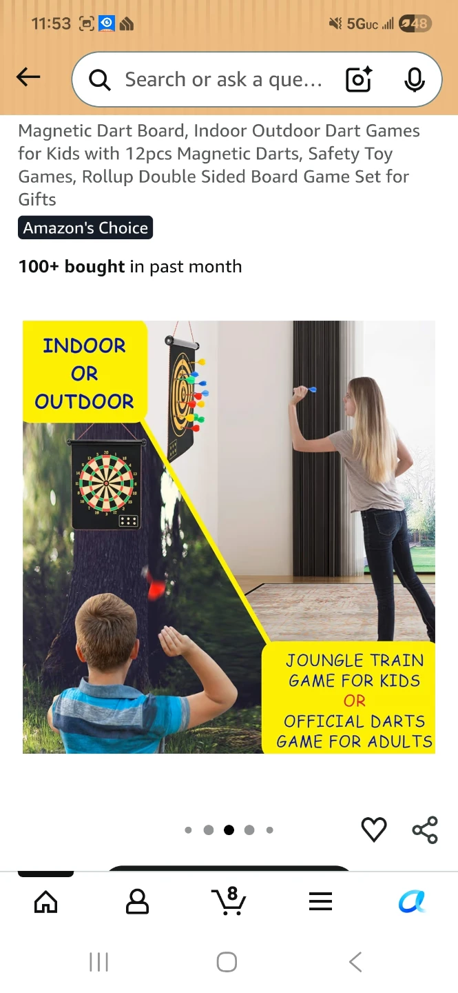 Magnetic Dart Board Game Set with 12 Darts for Kids - photo 3